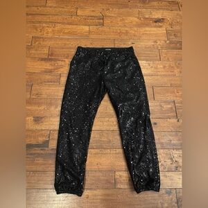David Lerner Black sequins joggers REVOLVE sz L